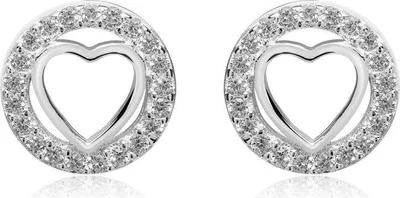Produktbild von Damen Ohrstecker Herzen aus 925er Silber mit Zirkonia von Unique