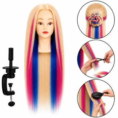 Produktbild von Frisierkopf 70 cm 'Iza' mit hitzebeständigem Haar und Stativ