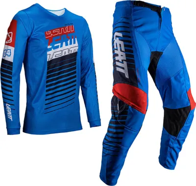 Produktbild von Leatt 3.5 Ride Kit Stripes 2025 Motocross Jersey und Hose Set, blau, M