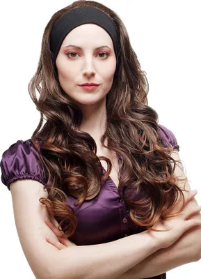 Produktbild von WIG ME UP Halbperücke Perücke Stirnband Braun Locken H9308-2T30