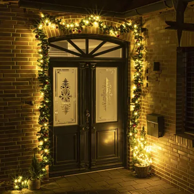 Produktbild von Weihnachtsgirlande Tannengirlande 5 m mit 36 Kugeln 80 warmweißen LEDs