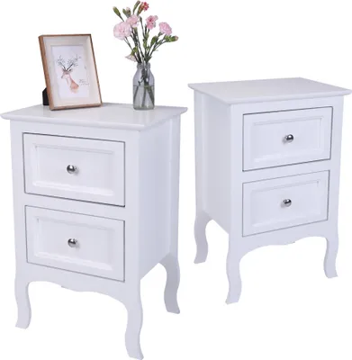 Image de FCH 2 pièces tables de chevet, , tables d'appoint avec 2 tiroirs chacune, tables d'appoint,40.00x30.00x60.00cm