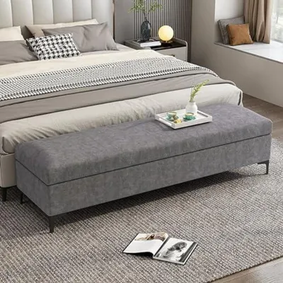 Produktbild von Sitzbank mit Stauraum F Grau 100x40x40cm