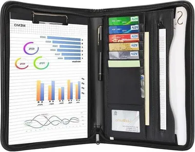 Produktbild von Famanu Ordner für Geschäftskonferenzen - A4 Portfolio - Leder Padfolio