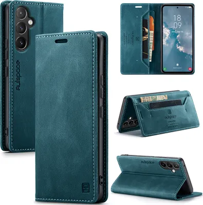 Image de Galaxy A54 5G Cover, RetroPolyuréthaneLeather Case Stand Protection Case for Samsung Galaxy A54 5G Blue