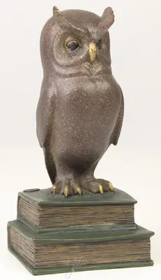 Produktbild von Casa Padrino Luxus Bronzefigur die weise Eule Mehrfarbig 11 x 9,5 x H. 22,5 cm - Dekofigur