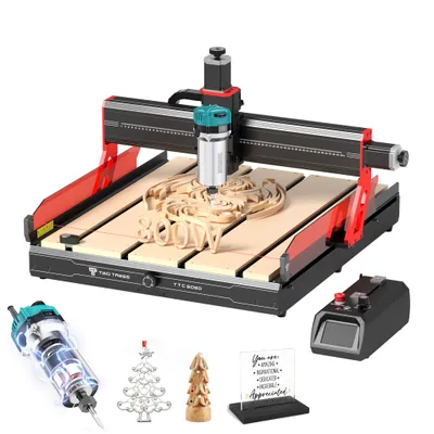 Produktbild von Twotrees TTC6050 2 IN 1 Kit: CNC-Fräsmaschine mit 30000 U/min Holzfräser Kit, Präzision & Vielseitigkeit