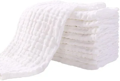 Immagine prodotto di Pannolini lavabili in cotone al 100%, modello "frotte", a 6 strati – estremamente morbidi e assorbenti, con rivestimento in mussola traspirante, set da 10 pezzi