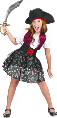 Produktbild von Süßes Piraten-Kostüm für Mädchen bunt - 110-122 (4-6 Jahre)