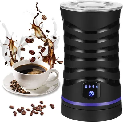 Produktbild von Elektrischer Milchaufschäumer 4-in-1, für heiße und kalte Milch, Milchschaum für Kaffee, Latte und Cappuccino, 304 Edelstahl, automatische Abschaltung