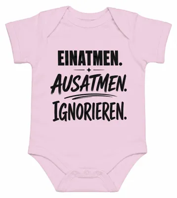 Productafbeelding van Inademen, Uitademen, en, Grappig, Uitspraak, Verklaring, Sarkasme, Ironie, Babyrompertje, Roze, 6/12 maanden