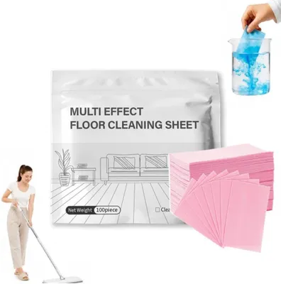 Produktbild von Bodenreiniger Reinigungsblätter – 100 Stück – Wasserlöslicher Bodenreiniger – Allzweckreiniger für Fliesen, Laminat und Holz – Hibiskus – Rosa