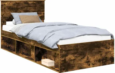 Zdjęcie produktu dla vidaXL Rama łóżka z dębu wędzonego 90 x 200 cm z litego drewna sosnowego