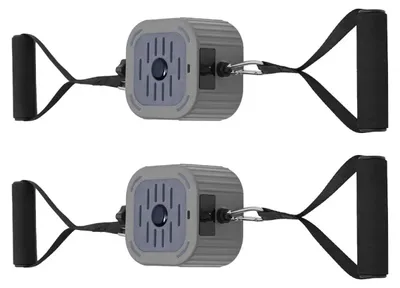 Produktbild von Pilates Widerstandsband - Trainingsband Set - Verstellbarer Widerstand 3–18 kg - Beinmanschetten und Griffe - Kompakt - Für Zuhause & Outdoor - Schwarz