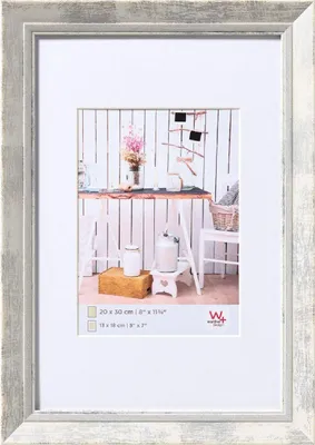 Immagine prodotto di Cornice per foto Walther Ramka, modello "Chalet", bianca, dimensioni 40x60 cm, con passpartout da 30x45 cm