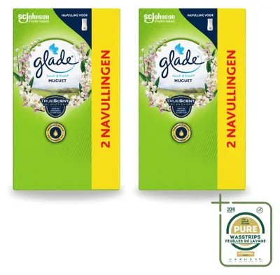 Imagen del producto de 2 unidades de recambio Glade Touch & Fresh, aroma "Campanilla", 10 ml, pack ahorro