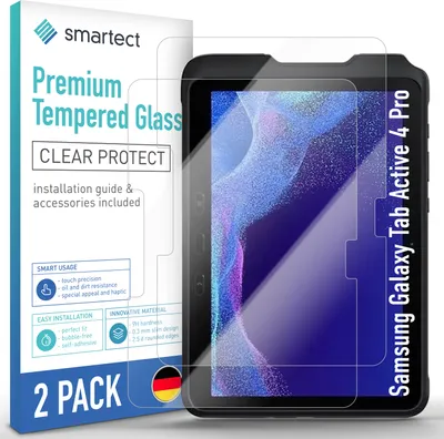 Produktbild von 2x Schutzglas Panzerfolie für Galaxy Tab Active 4 Pro Displayschutz Hartglas