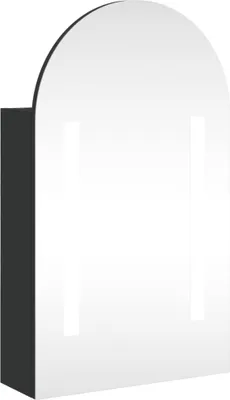 Immagine prodotto di Armadietto Bagno con Specchio e LED ad Arco Nero 42x13x70 cm