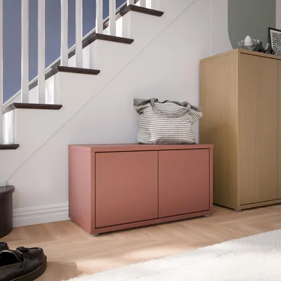 Produktbild von Forte ALICE SPRINGS Sitzbank 70 80, 2-türig, modern-minimalistisch, Holzwerkstoff, Flur/Schlafzimmer, Terrakotta, 74,5 cm breit x 41,5 cm hoch x 34,9 cm tief