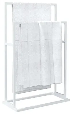 Produktbild von Freistehender Handtuchständer - Doppel Handtuchhalter Bad - Edelstahl - 48x24x78,5 cm - Armeegrün