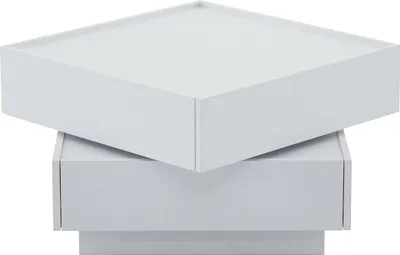 Produktbild von Couchtisch mit 2 Ablagen und Stauraum 360° Drehbar Tischplatte Beistelltisch Wohnzimmertisch für Wohnzimmer 60*60*38 cm Weiß