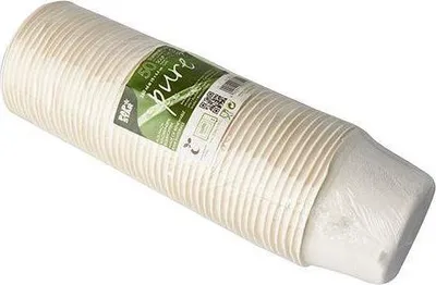 Obrázok produktu pre Pohár na polievku, z cukrovej trstiny "čistý" 350 ml Ø 10 cm - 6,4 cm biely