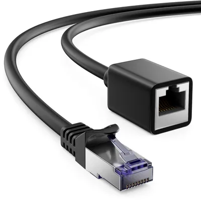Produktbild von deleyCON 3,0m CAT7 Patchkabel Verlängerung RJ45 S/FTP 600 MHz - Schwarz