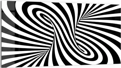 Produktbild von DEQORI Glasbild Echtglas 100x50 cm 'Wirbelnde Illusion' Wandbild Bild modern Deko