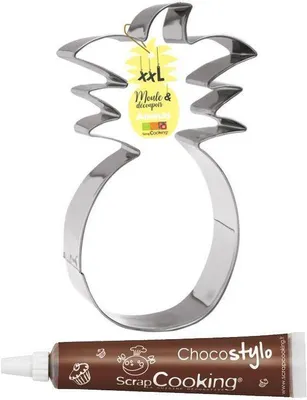 Produktbild von XXL Edelstahl Ausstechform - Ananas + Schokoladenstift