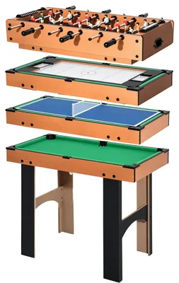 Produktbild von 2-in-1 Mini Tischkicker, Multispieltisch 4 in 1, kompakt, inkl. Spielaccessoires, 92 x 78 x 80 cm