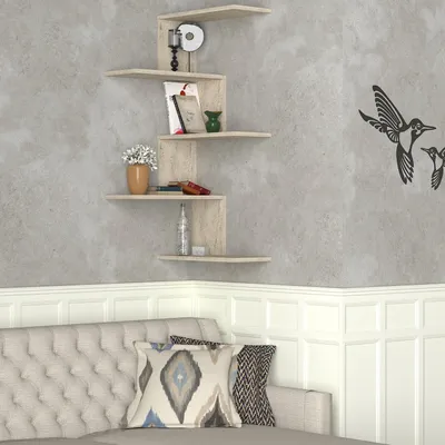 Produktbild von Skye Decor, Caniko, Wandregal, Travertin, 100% MELAMINBESCHICHTETE SPANNPLATTE, 51,5 x 29,6 x 109 cm