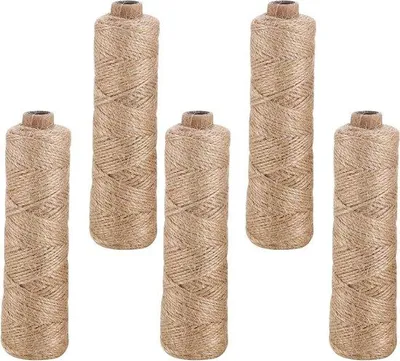 Image de 500 mètres de cordelette Hennep de 15 mm, en fibres naturelles, marron, pour le bricolage et la décoration