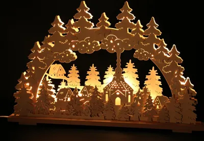 Produktbild von Original Erzgebirgischer Marken Schwibbogen Lichterbogen 70 x 43 cm S70-B_45