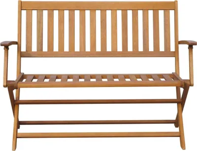 Produktbild von vidaXL Gartenbank, Massivholz Akazie, 120 x 60 x 89 cm (BxTxH), Sitzbreite 110 cm, Sitztiefe 44 cm, Sitzhöhe 42-44 cm, Armlehnenhöhe 63-68 cm, klappbar, für Innen- & Außenbereich, Ölfinish