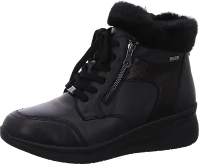Produktbild von Caprice Damen Stiefelette Schnürboots Leder Zierreißverschluss 9-26105-43, Größe:38 EU, Farbe:Schwarz