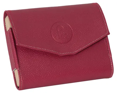 Image de Pilulier semainier slim simili cuir rouge organiseur médicaments semaine