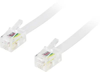 Image de DELTACO Câble modulaire 4P4C (RJ9 / RJ10 / RJ22) 3m, blanc