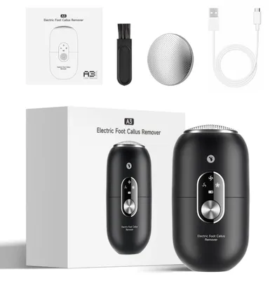 Produktbild von INF Elektrischer Hornhautentferner ABS Edelstahl 3-Stufen USB IPX6 Schwarz