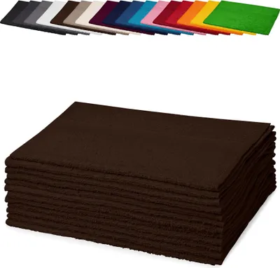 Produktbild von 10er PACK Gästetücher 30x50 cm Gästehandtücher Kinderhandtücher Babyhandtücher 100% Baumwolle, Farbe: Braun