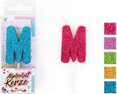 Produktbild von Trendhaus PARTY TIME Alphabet A - Z Kerzen sortiert : Buchstabe M Buchstaben Sortierung: Buchstabe M
