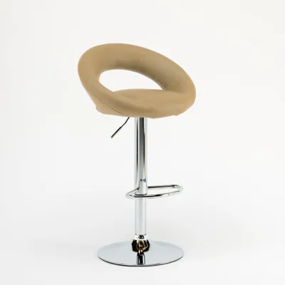 Produktbild von Hoher drehbarer Küchenbarhocker mit verstellbarer Fußstütze Chicago - Beige