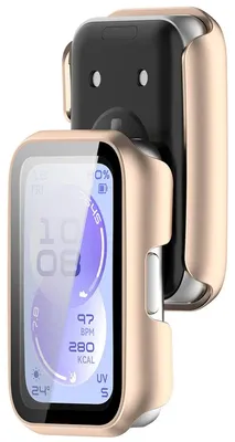 Produktbild von Schutzhülle mit Glas für Huawei Band 11, Bizon Case Watch Adamo, satiniertes Rosa