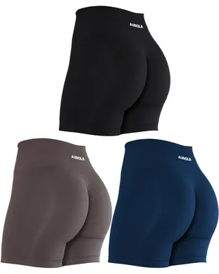 Produktbild von AUROLA Intensify Workout-Shorts für Damen, nahtlos, Scrunch, kurz, Fitnessstudio