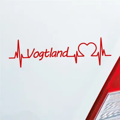 Produktbild von Auto Aufkleber Vogtland Puls Herzschlag mit Ferien Region Motiv 19x5 cm Rot Sticker Heckscheibenaufkleber