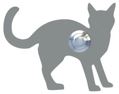 Produktbild von Türklingel Katze ''Leo'' in Grau Metallic
