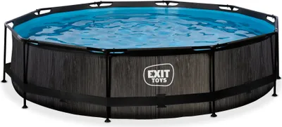 Produktbild von EXIT Black Wood Pool ø360x76cm mit Filterpumpe - schwarz