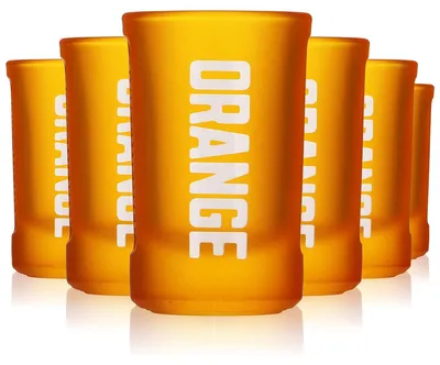 Produktbild von 6x Jägermeister Likör Glas 2cl Shotglas Stamper Shotglas "Orange" Böckling