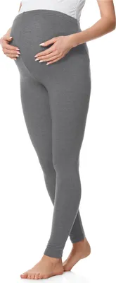 Image de Be Mammy Leggings de grossesse longs en coton BE20-230 (Mélange moyen, L)