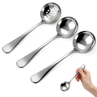Immagine prodotto di Set di cucchiai da cucina in acciaio inossidabile, 20 cm, confezione da 3