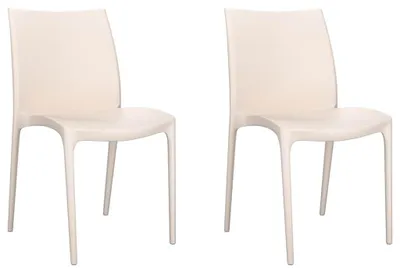 Produktbild von vidaXL Gartenstühle 2 Stk. Creme 50x46x80 cm Polypropylen